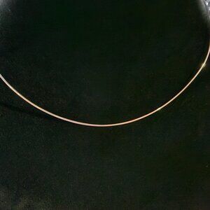 10K White Gold Round Omega Necklace Tubular Collar Solid Gold